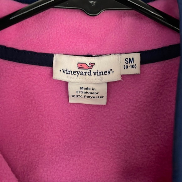 Vineyard Vines Girls Pink Fleece Pullover Size 8-10 - Picture 3 of 4